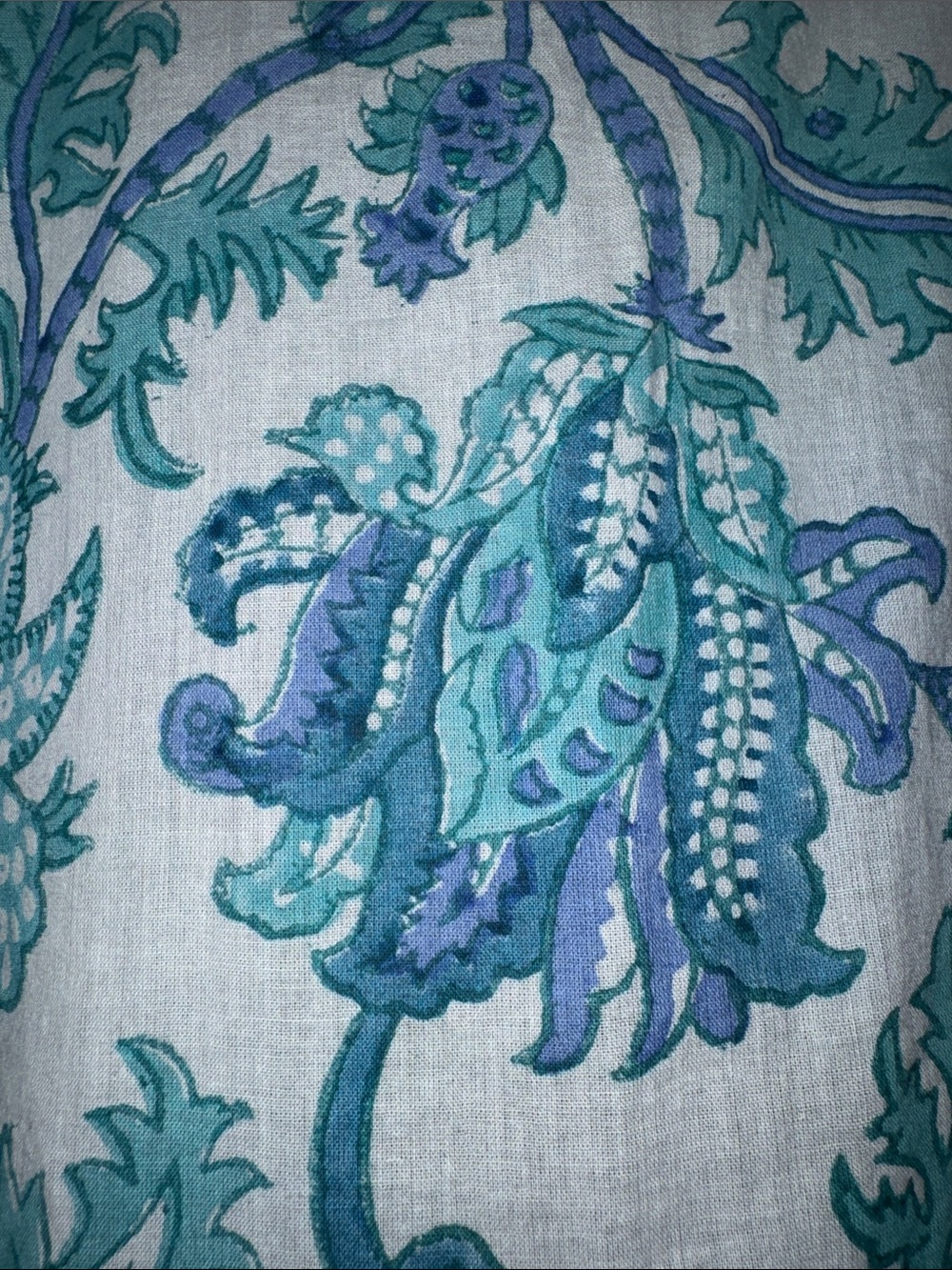 Roller Rabbit Teal & White Floral Long-Sleeve Tunic Dress. Amanda Kurta. - Picture 6 of 6